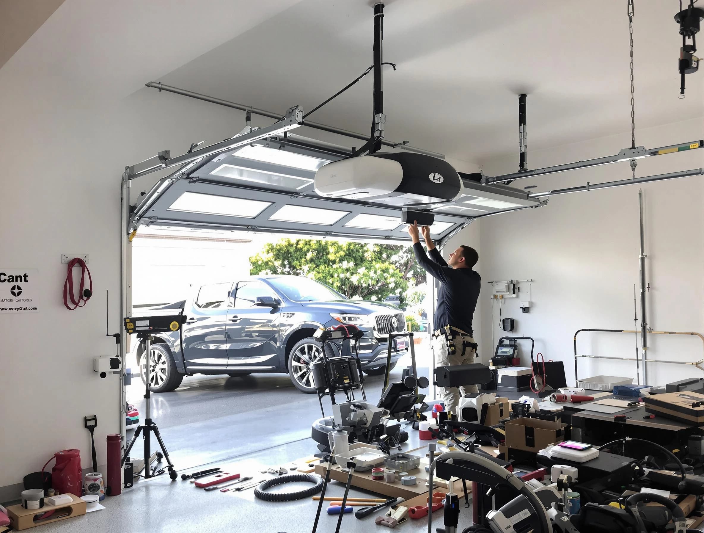 Dormont Garage Door Repair specialist installing smart garage door opener system in Dormont home