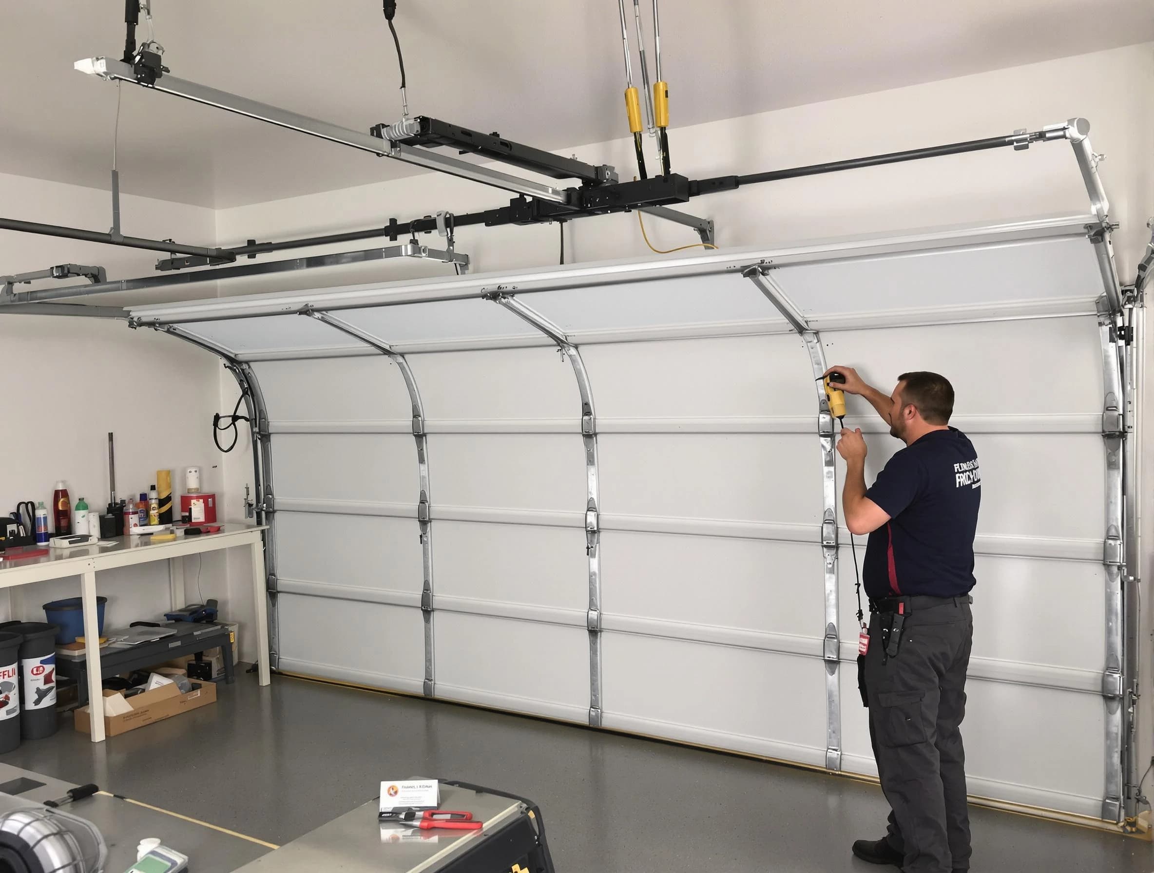 Dormont Garage Door Repair certified technician performing overhead door system repair in Dormont