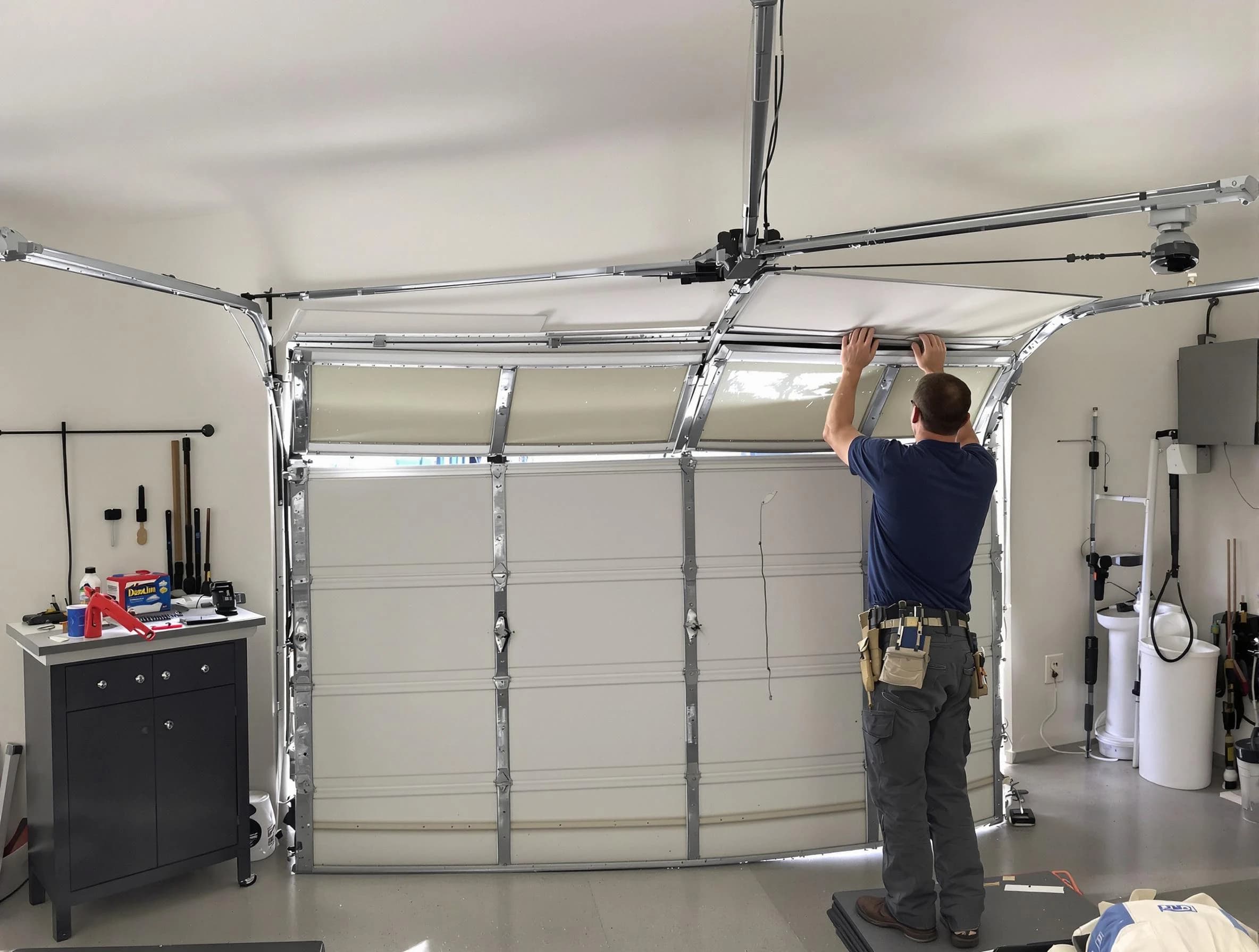 Dormont Garage Door Repair specialist performing precise section replacement on Dormont garage door