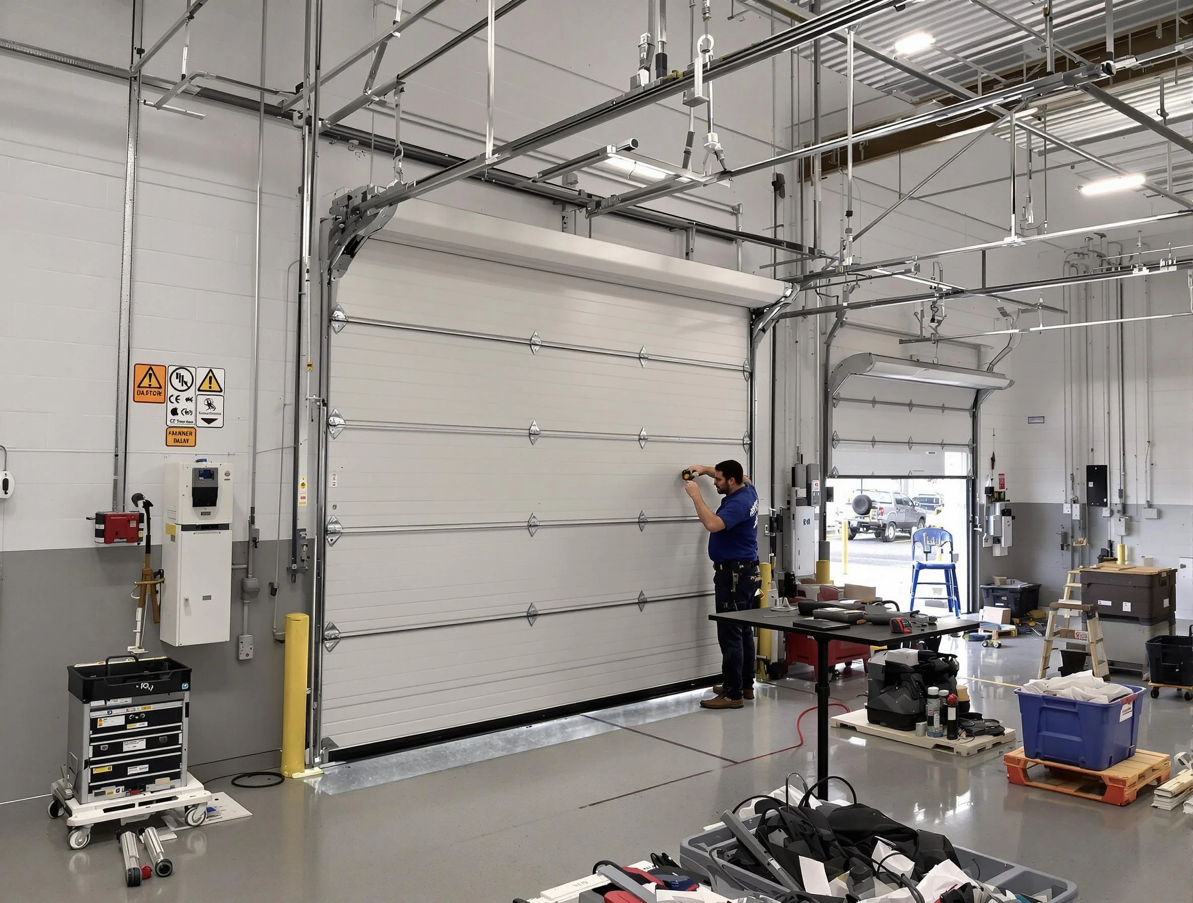 Commercial garage door repair being performed by Dormont Garage Door Repair expert in Dormont