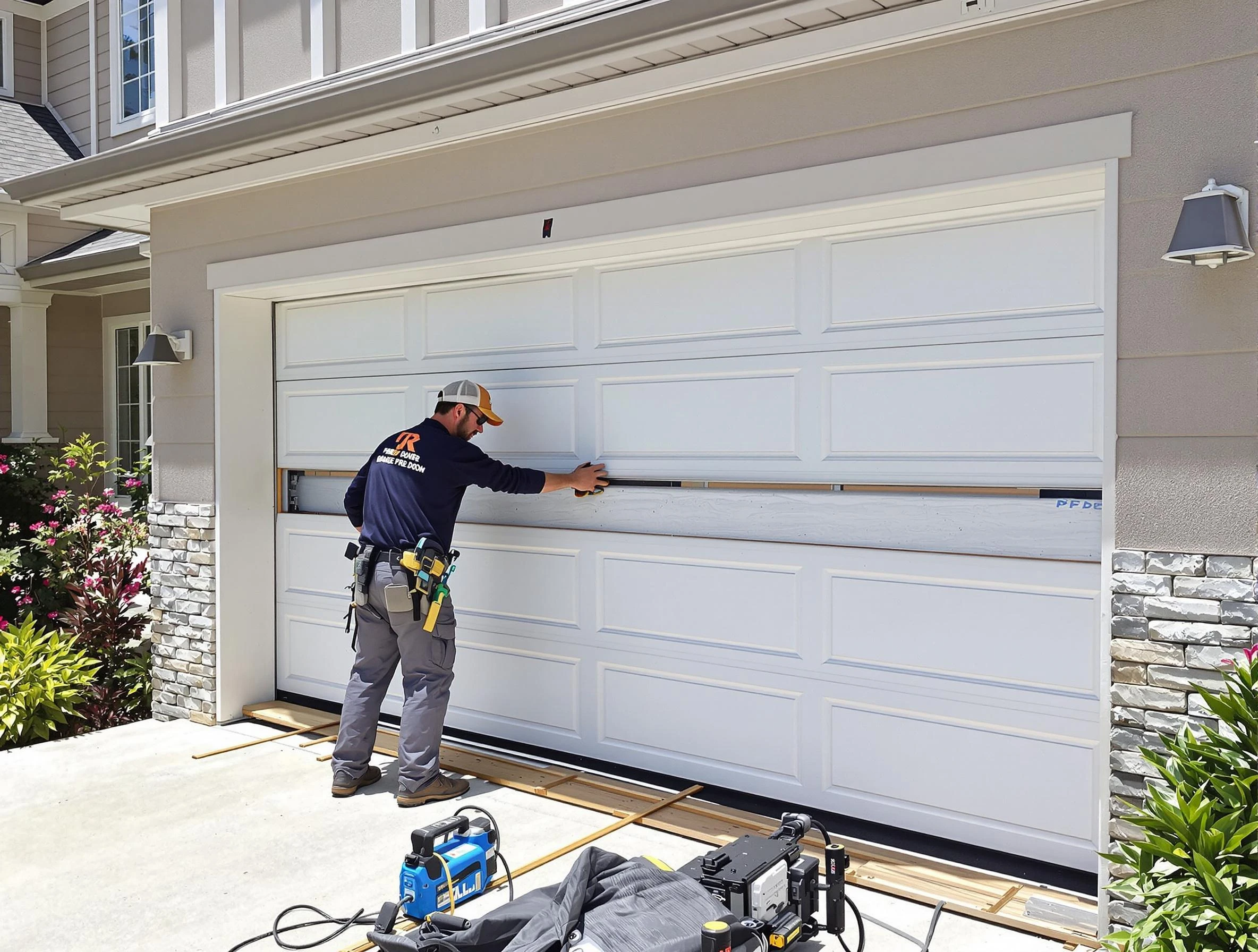 Dormont Garage Door Repair team performing complete garage door replacement at Dormont residence