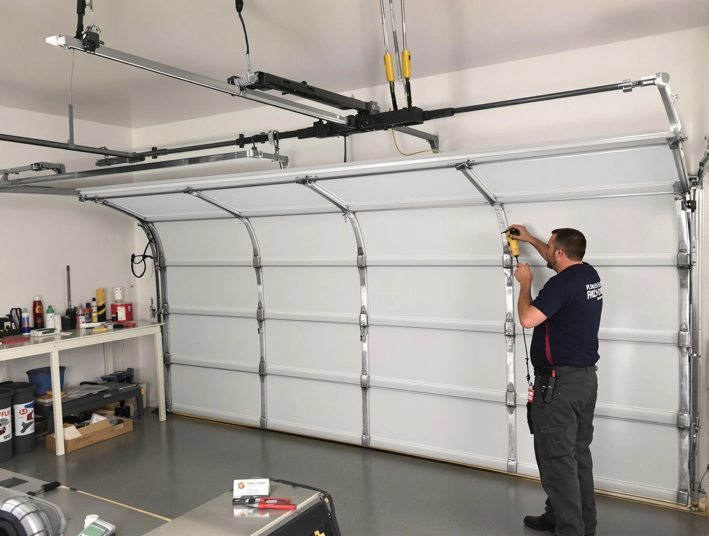 Dormont Garage Door Repair certified technician performing overhead door system repair in Dormont