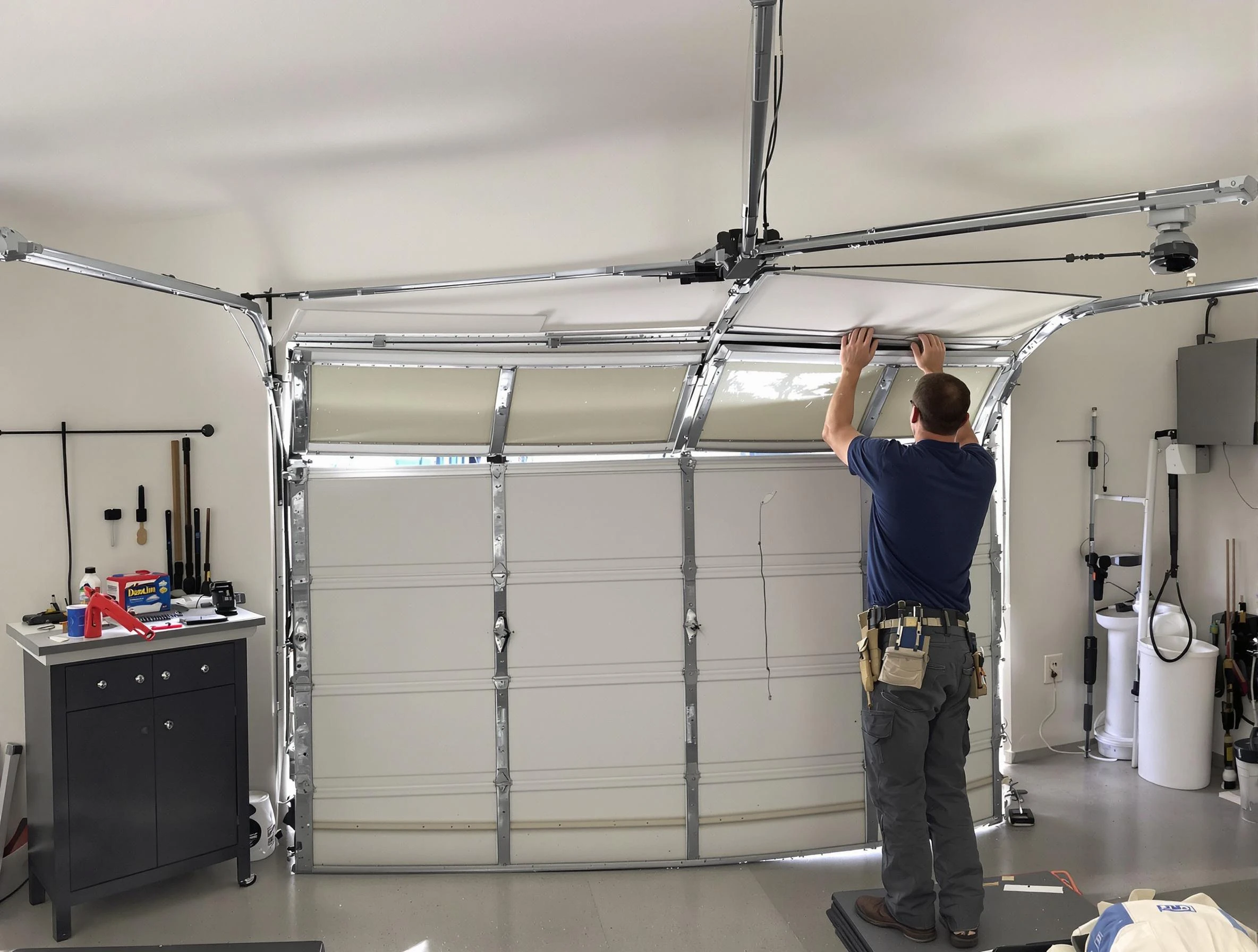 Dormont Garage Door Repair specialist performing precise section replacement on Dormont garage door